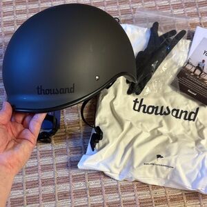 Thousand Matte Black Helmet with Drawstring Bag